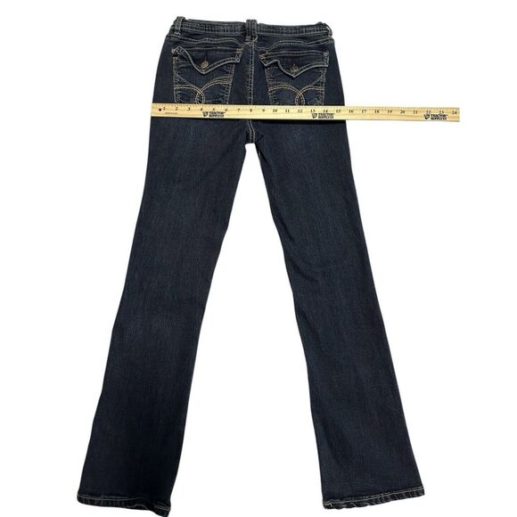 WallFlower  Blue Jeans Size 7 Boot Cut‎ , Distressed Women Blue Jeans - Picture 11 of 16